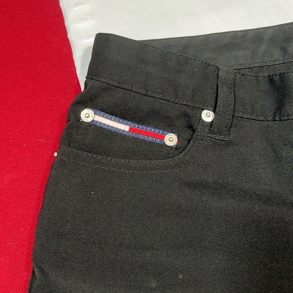 Tommy Hilfiger BLACK polyester dress Pants Women Size 11 Flared Leg, Y2K, 90s - Picture 9 of 13